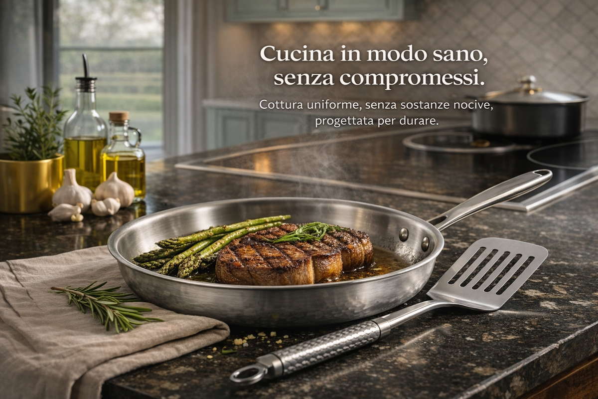 Basta padelle tossiche. Passa al titanio.